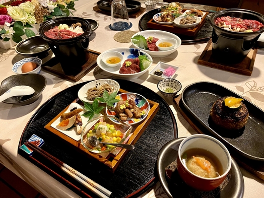 【夕朝食付】富士桜ポーク100％使用ジューシーハンバーグ等のコース料理と洋朝食（ペット同伴可）